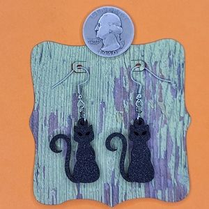 Halloween Black Cat Earrings
